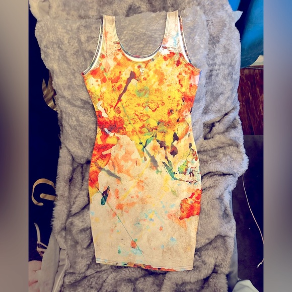 Woman’s Unique Paint Splatter Dress “Made in California” Size US M - (#84) - Picture 4 of 6